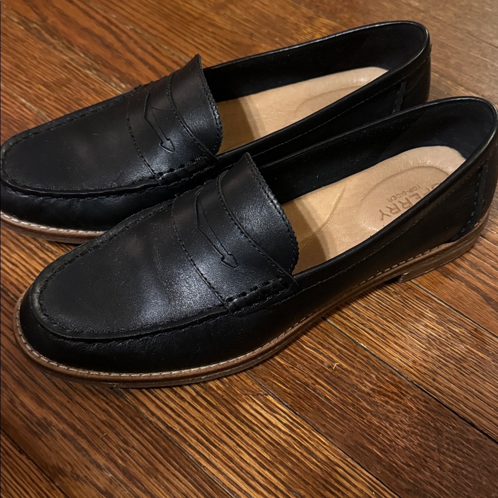 Sperry Black Leather Penny Loafers - Picture 3 of 6